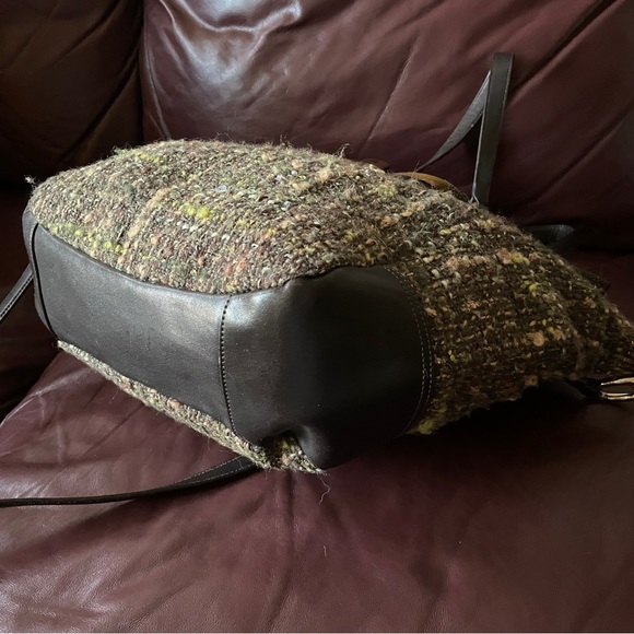 Authentic Rare COACH Chelsea Boucle Green Tweed Emerson Satchel Purse - Picture 11 of 14